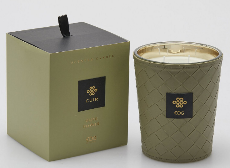 Vela Vidro/Ecopele – Olive Flower