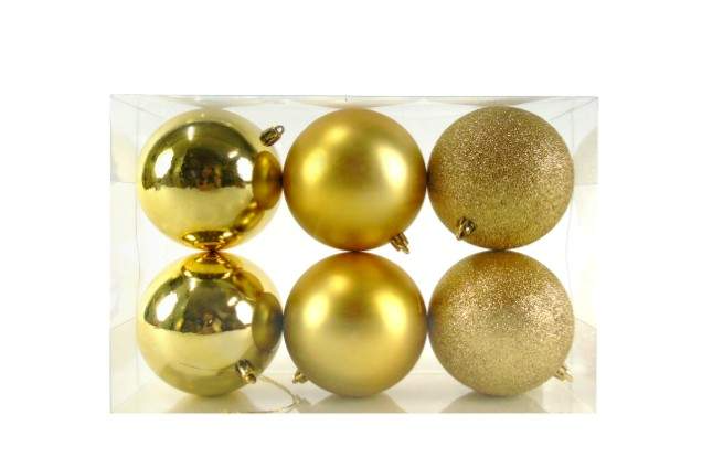 Pack 6 Bolas Pendentes – 10 cms (Dourado)