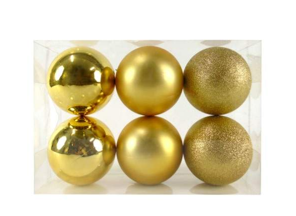 Pack 6 Bolas Pendentes – 12 cms (Dourado)