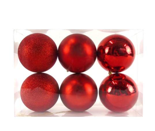 Pack 6 Bolas Pendentes – 12 cms (Vermelho)