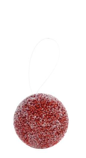 Pendente Bola Natal - efeito pérolas - Vermelho