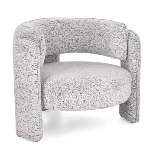 Cadeirão Cinza Poliester Bonito e elegante cadeirão em tecido cinza