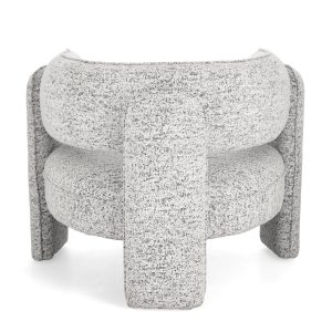 Cadeirão Cinza Poliester Bonito e elegante cadeirão em tecido cinza