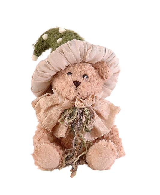 Urso Cogumelo Verde - Sentado