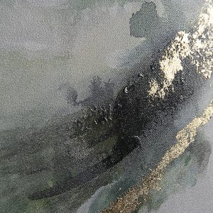 Tela Decorativa pintada a Óleo - Verde e Dourado Bonita ela pintada a Óleo com moldura