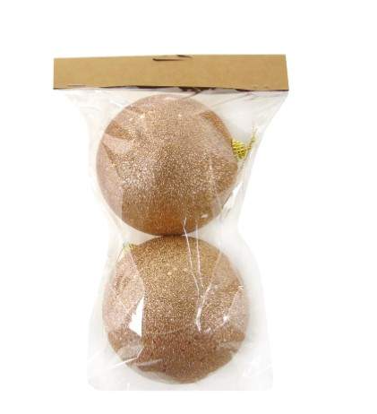 Pack 2 Bolas Pendentes Glitter Bronze – 10 Cms