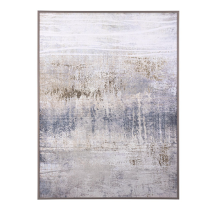 Tela com Moldura - Pintura Abstrata (Azul) Bonita tela com moldura Pintura em tons de azul/bege