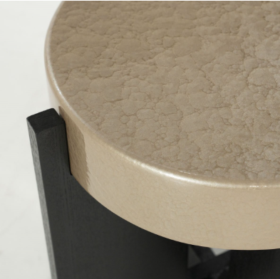 Mesa Apoio MDF - Carvalho Preto + Lacagem Decorativa