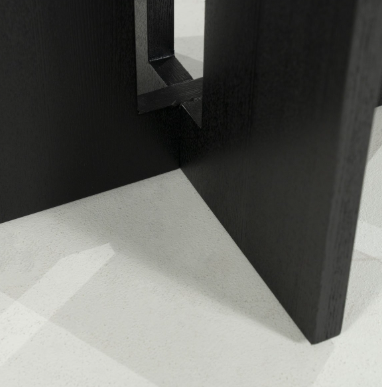 Mesa Apoio MDF - Carvalho Preto + Lacagem Decorativa