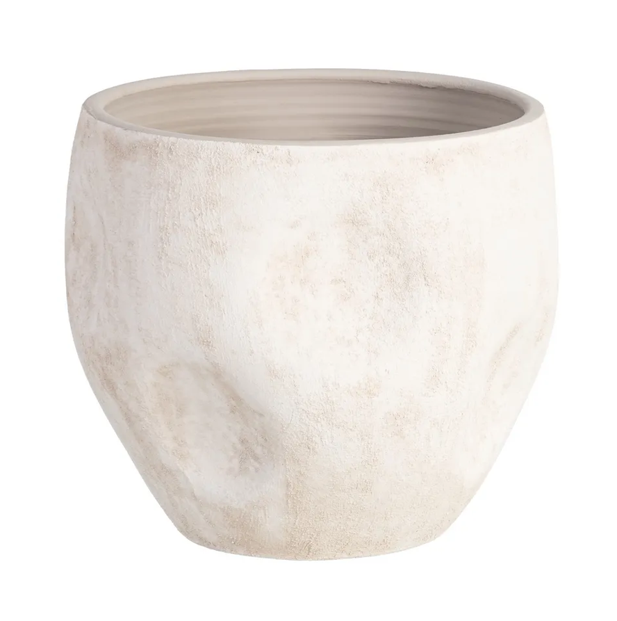 Vaso Cerâmica Texturado - Branco