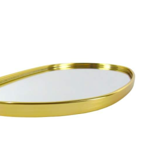 Tabuleiro/Bandeja Dourado Orgânico Bonito e simples tabuleiro com moldura dourada e fundo em espelho