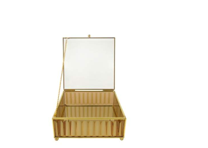 Caixa Guarda Joias em Vidro Bronze – Grd