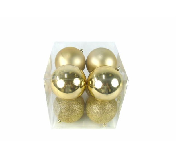 Pack 8 Bolas Douradas - 10 cms
