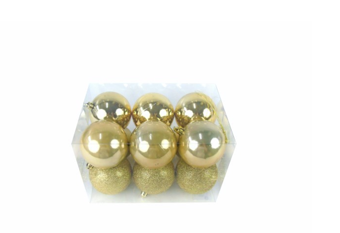 Pack 12 Bolas Douradas – 8 cms