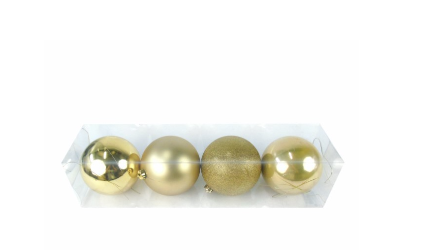 Pack 4 Bolas – 15 cms (Douradas)