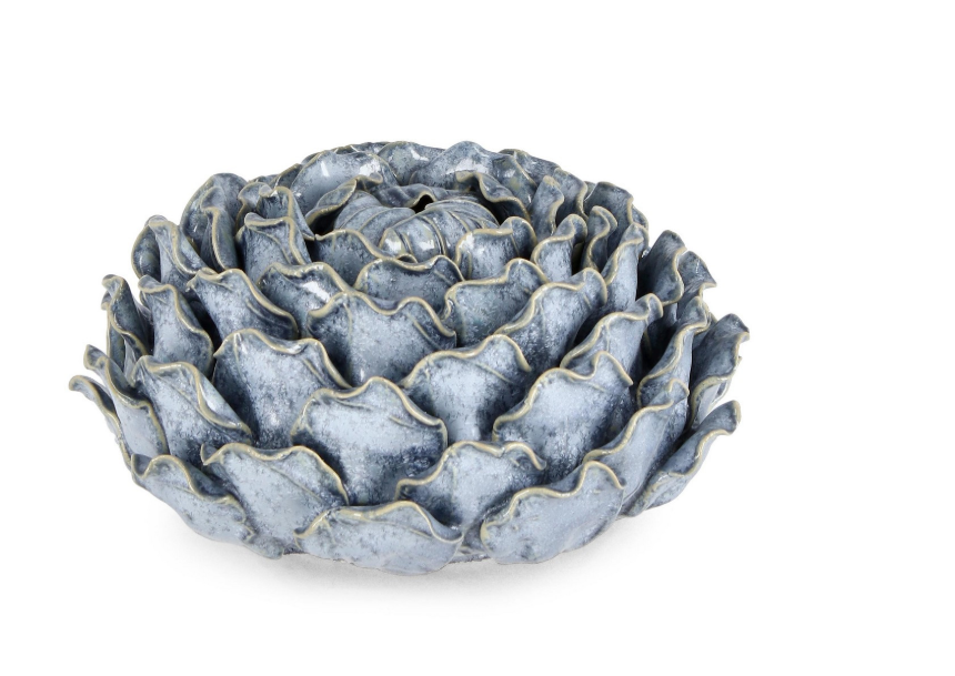 Flor Cerâmica Decorativa - Azul