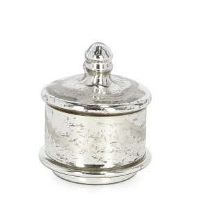 Caixa Vidro Mercurizado - Redonda Bonita Caixa em vidro mercurizado com tampa