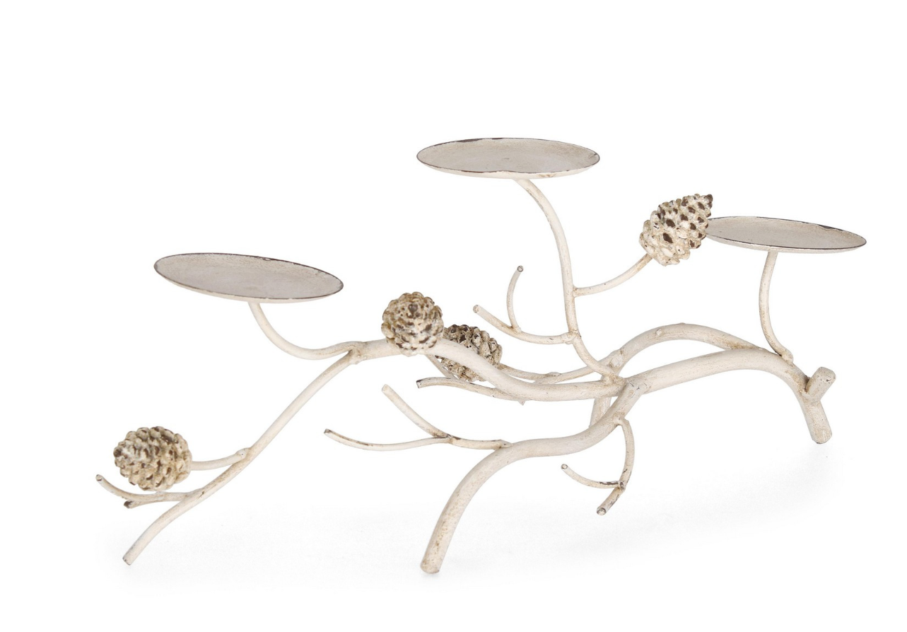 Suportes Velas/Castiçal em Metal - Pinhas