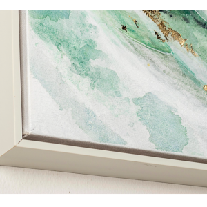 Tela com Moldura - Verde e Dourado Bonita e original tela pintada a óleo com moldura