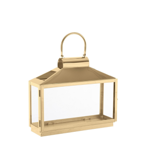 Lanterna Dourada - Retangular Bonita e original lanterna em metal dourado e vidro