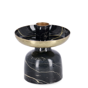 Porta Vela/castiçal Metal Bonito porta vela em metal preto e dourado