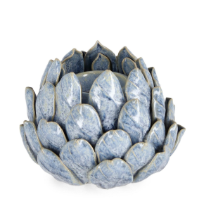 Pota velas Flor Azul Bonita peça decorativa/Castiçal em formato de flor azul. Material: Cerâmica