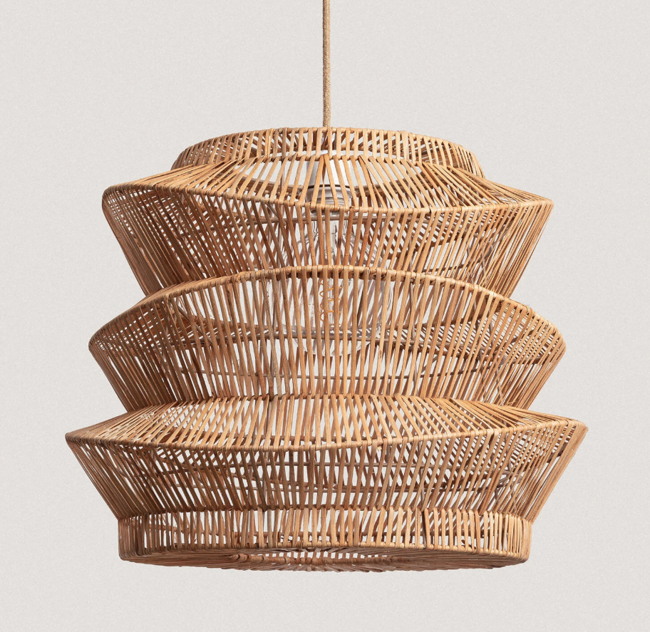Candeeiro Suspenso Ratán | Cabo Textil