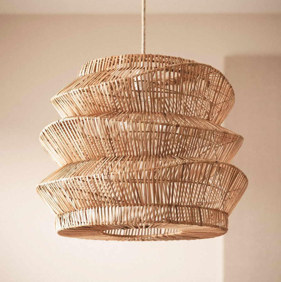 Candeeiro Suspenso Ratán | Cabo Textil