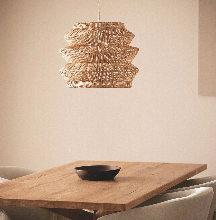Candeeiro Suspenso Ratán | Cabo Textil