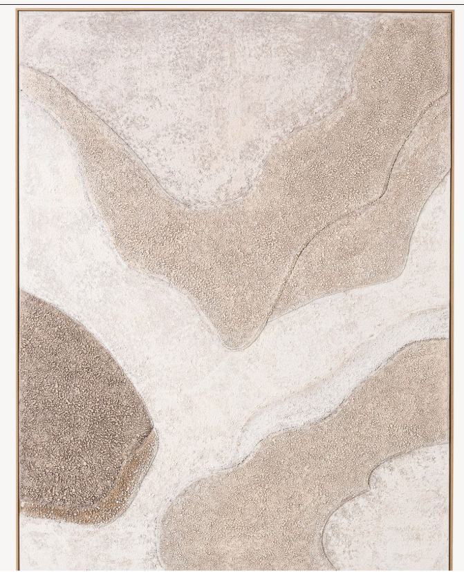 Quadro Tela com Moldura e Relevo - Areia 150X200