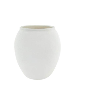 Vaso Fibra Resina – Branco Bonito vaso em fibra de resina efeito textura de grandes dimensões.