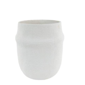 Vaso Fibra Resina – Branco Bonito vaso em fibra de resina efeito textura de grandes dimensões.