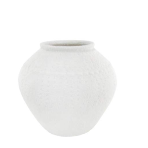 Vaso Fibra Resina – Branco Bonito vaso em fibra de resina efeito textura de grandes dimensões.