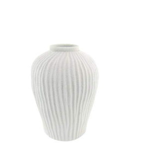 Vaso Fibra Resina – Branco Bonito vaso em fibra de resina efeito textura de grandes dimensões.