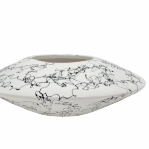 Centro Mesa Linhas Orgânicas Bonita peça em cerâmica com desenho linhas orgânicas