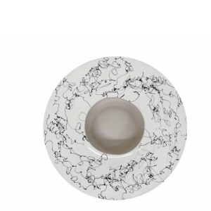 Centro Mesa Linhas Orgânicas Bonita peça em cerâmica com desenho linhas orgânicas