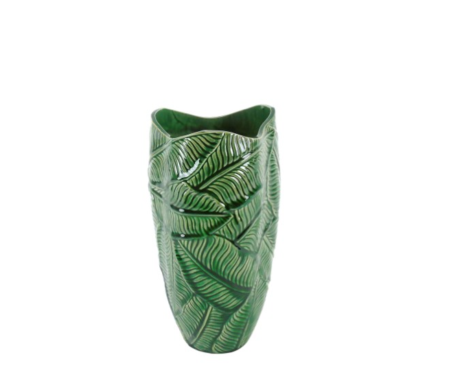 Jarra Cerâmica Folhas - Verde