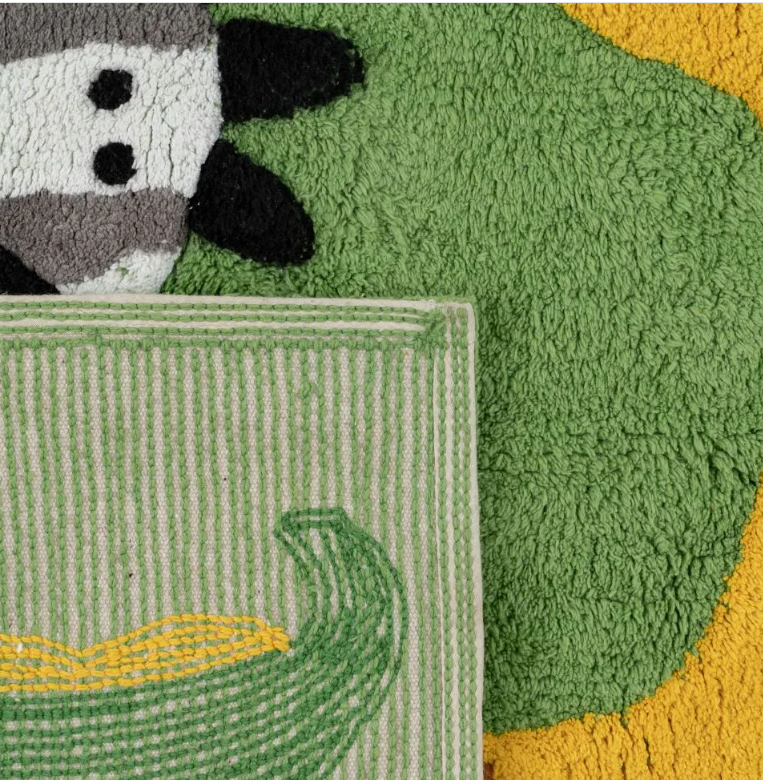 Carpete Animais Verde - Algodão