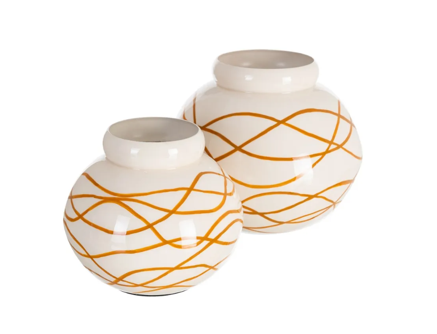 Vaso Branco e Mostarda