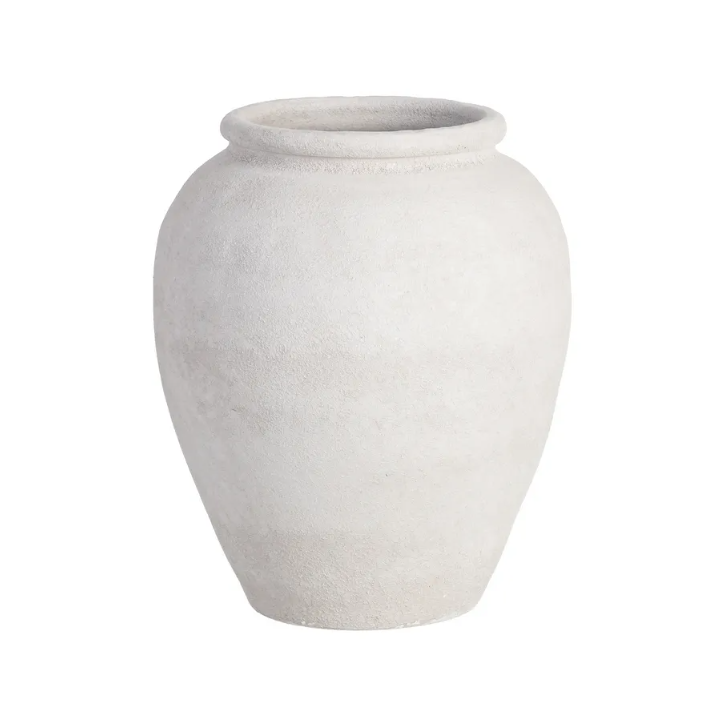 Vaso Branco Textura - Cerâmica