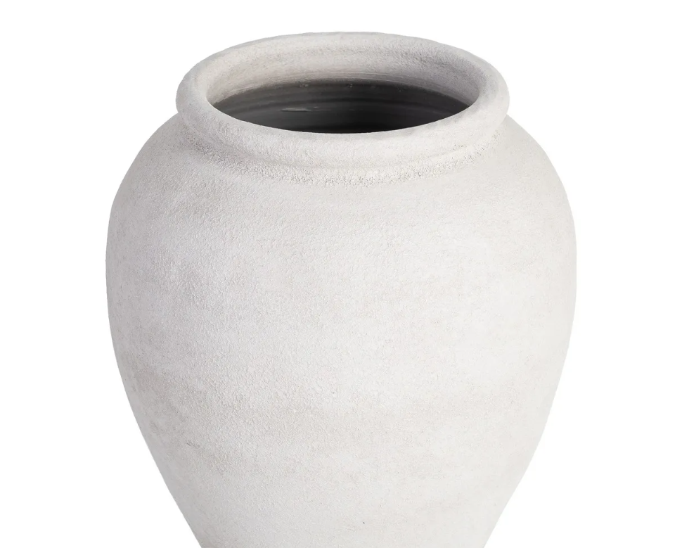 Vaso Branco Textura - Cerâmica