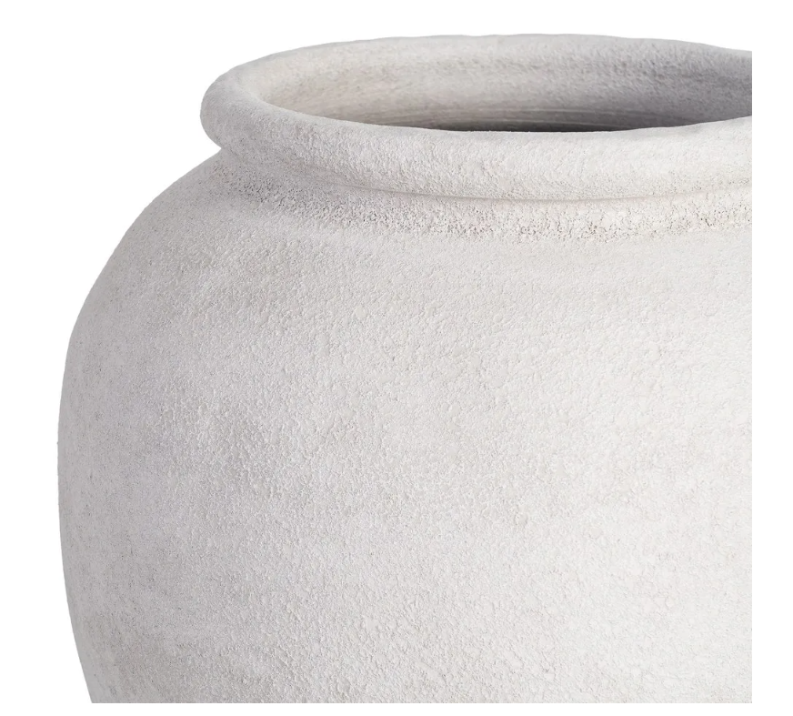 Vaso Branco Textura - Cerâmica