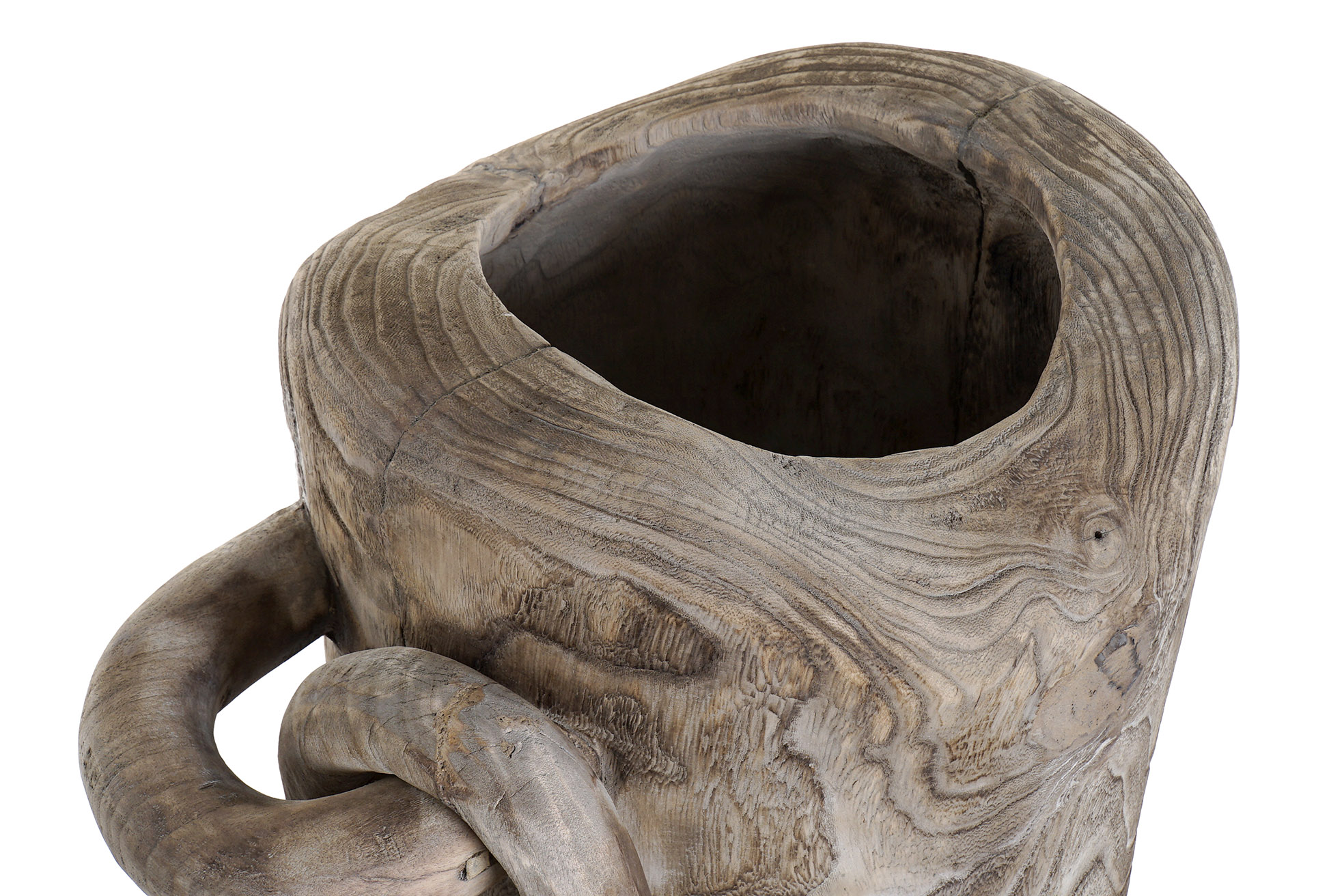 Vaso Artesanal em Madeira Natural