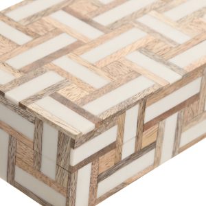 Caixa com tampa Madeira - Grande Bonita caixa em madeira de manga e resina