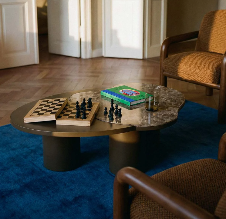 Mesa Centro Orgânica Mármore