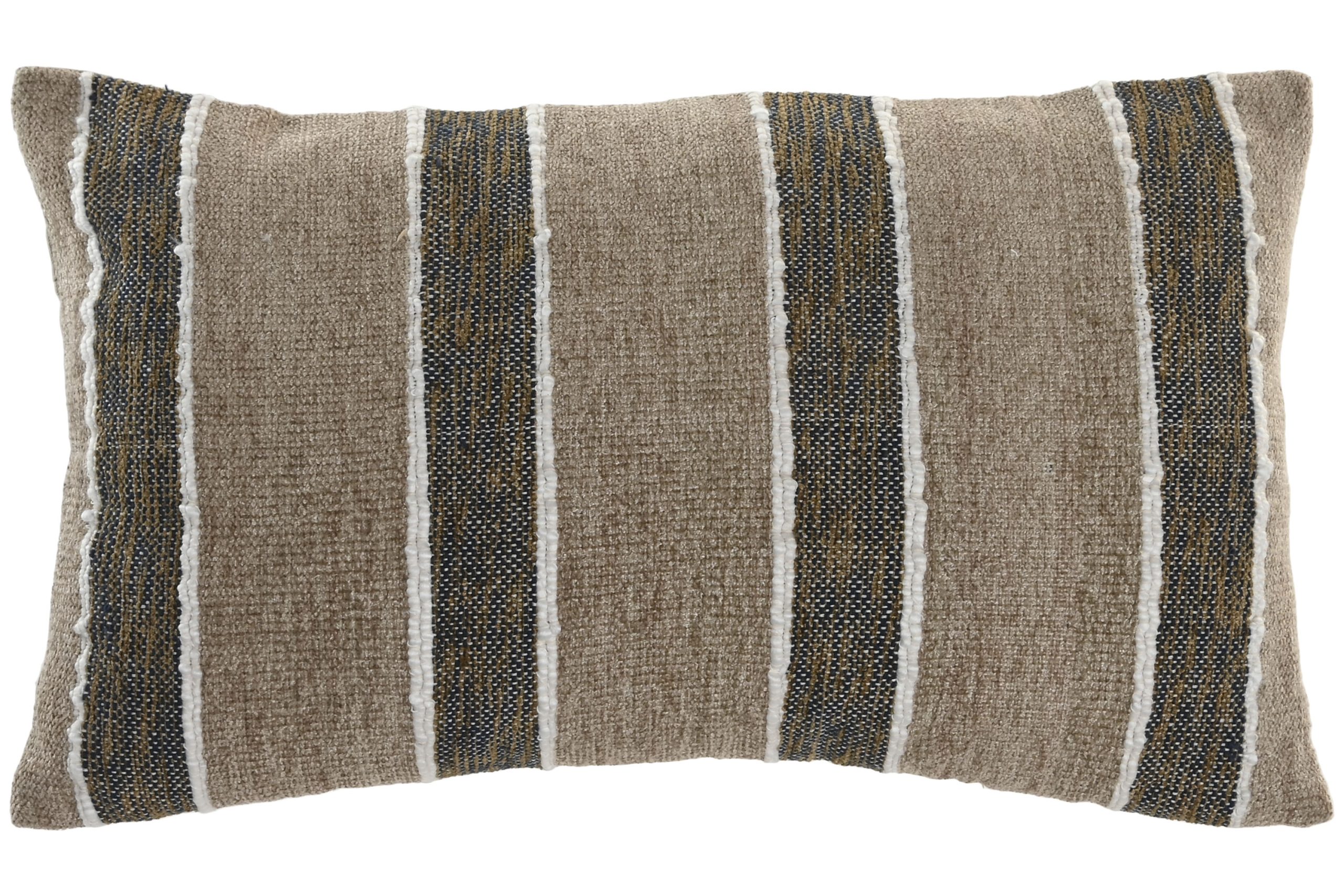 Almofada Decorativa Algodão Veludo Cinza e Bege