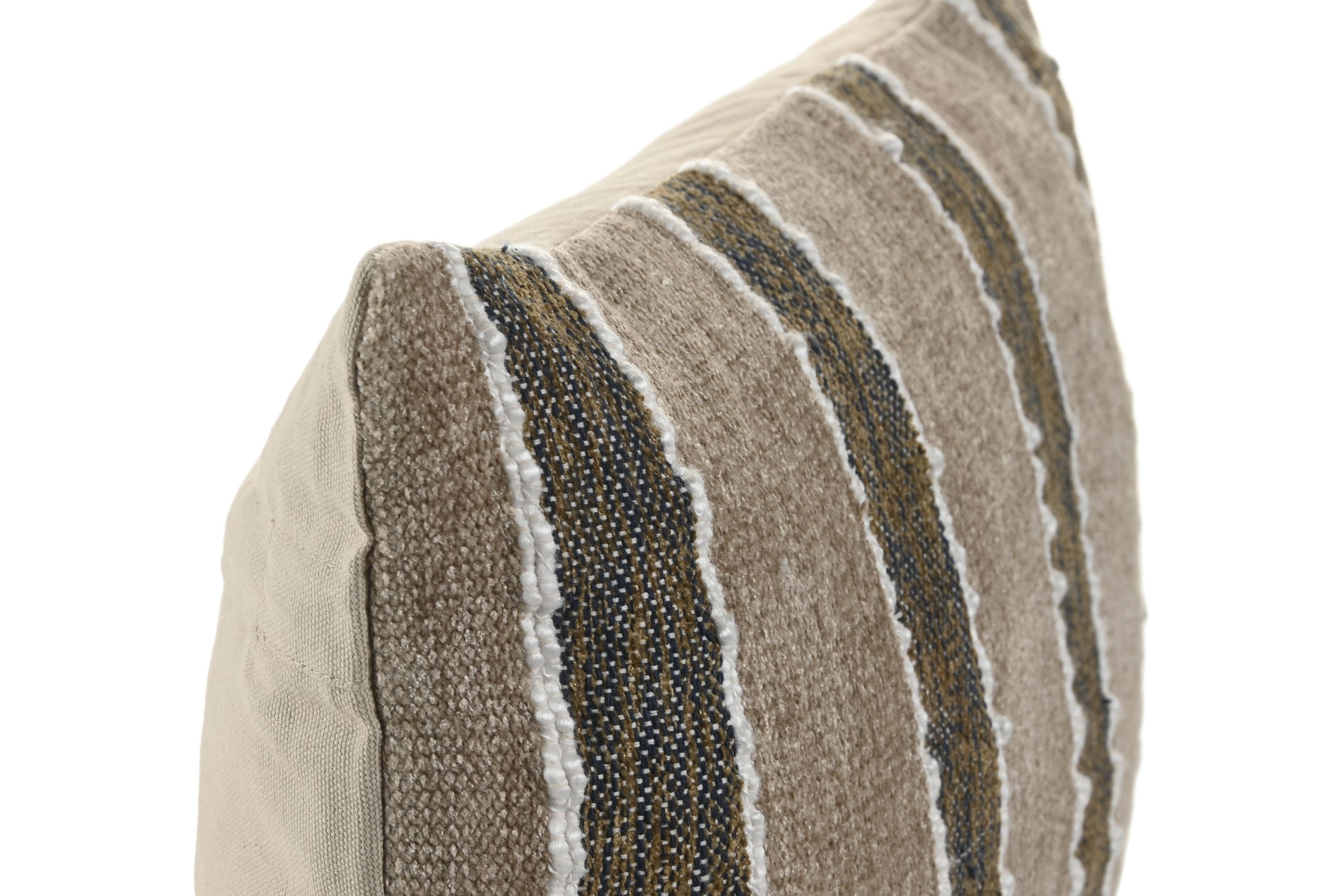 Almofada Decorativa Algodão Veludo Cinza e Bege