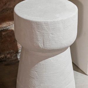 Mesa Apoio Resina - Branco Texturado Bonita e original mesa de apoio em Resina com textura cimento em branco