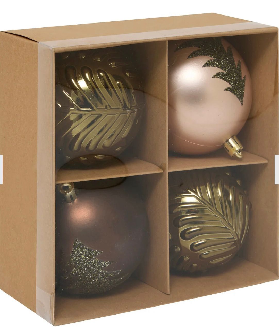 Pack 4 Bolas Árvore Natal - Bronze/Verde
