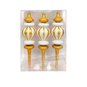 Pack 3 Pendentes - 25 cms Pack de 3 pendentes para árvore de natal em PVC